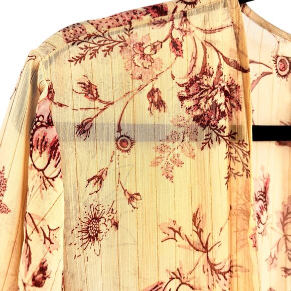 Maurices Cream and Blush Pink Open Front Kimono Cardigan Size S - Picture 5 of 6